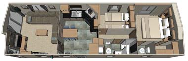 38 x 12 - 2 bed ABI Roxbury holiday home floor plan