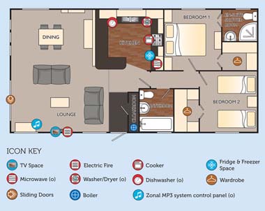 Willerby Clearwater holiday lodge - Floor Plan