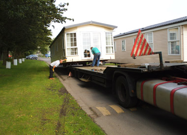 Contractors take on the long and arduous task of resiting a static caravan