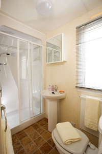 The shower room in the Denbigh Deluxe