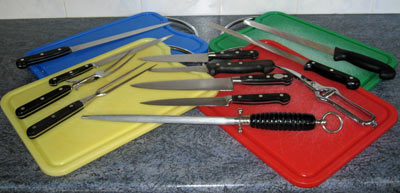 Chopping boards and knife set