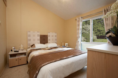 The master bedroom in the Boston holiday home