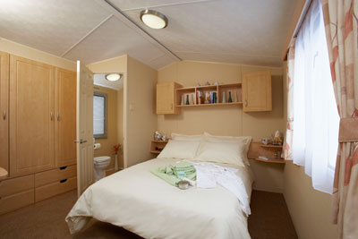 The main bedroom in the Willerby Rio