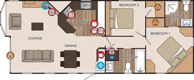 Willerby Key West Holiday Lodge Floor Plan