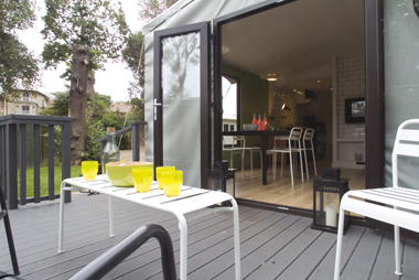 Hay Safari Tent exterior deck to interior 