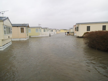 Flood waters on a park on the East Coast 