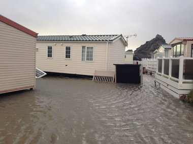 Damage to decking and outdoor furniture could also be seen