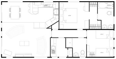 Floor Plan Victory Versailles-20-x-40-(2-Bed)