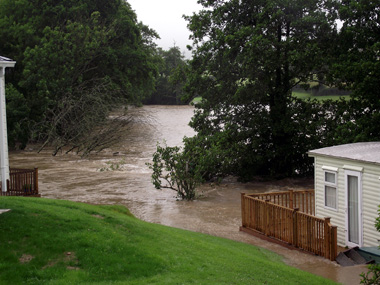 Caravan park flooding