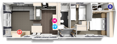 Willerby Linear - Floor Plan (2 bed)