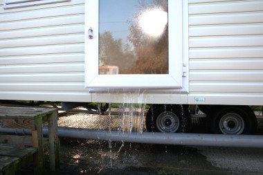 water pouring out of holiday home