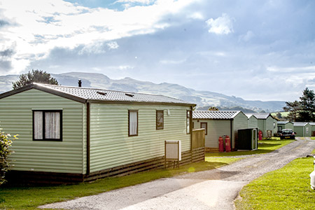 Static caravan on holiday parkl