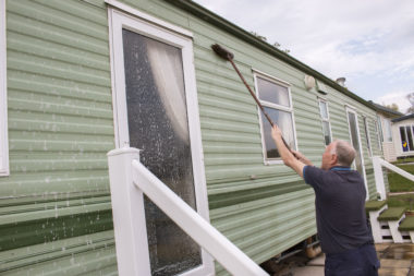 cleaning static caravan