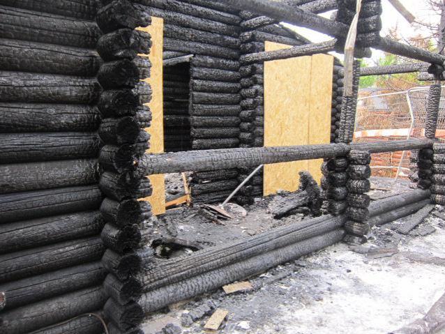 Fire damaged lodge