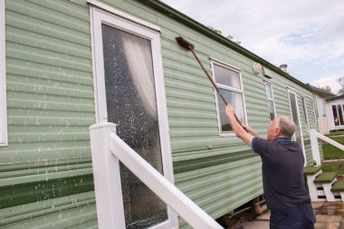 cleaning holiday caravan