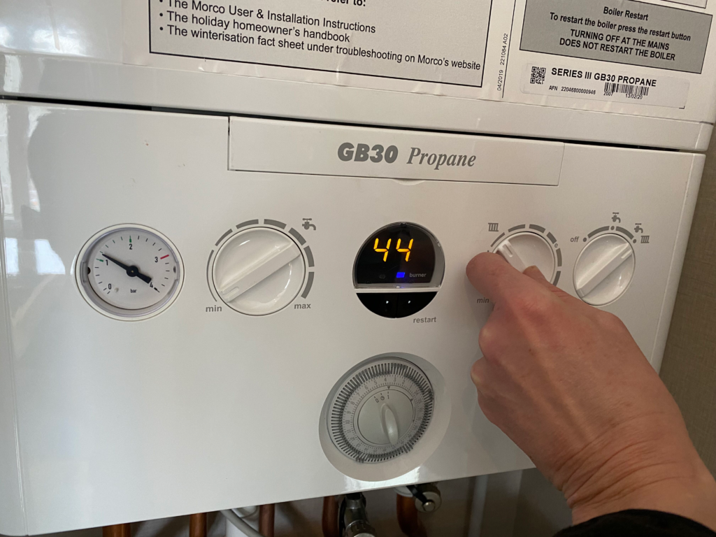 turning on static caravan heating