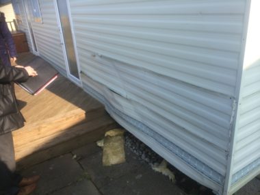 damage to static caravan