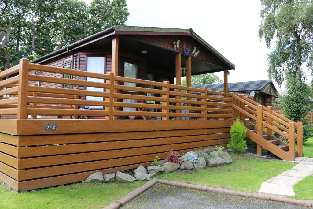 Decking on holiday lodge
