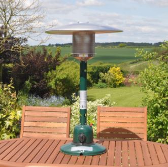 Table top patio heater for outdoor eating