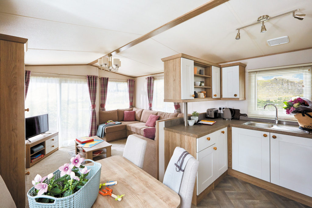 ABI St David static caravan Lounge from Kitchen