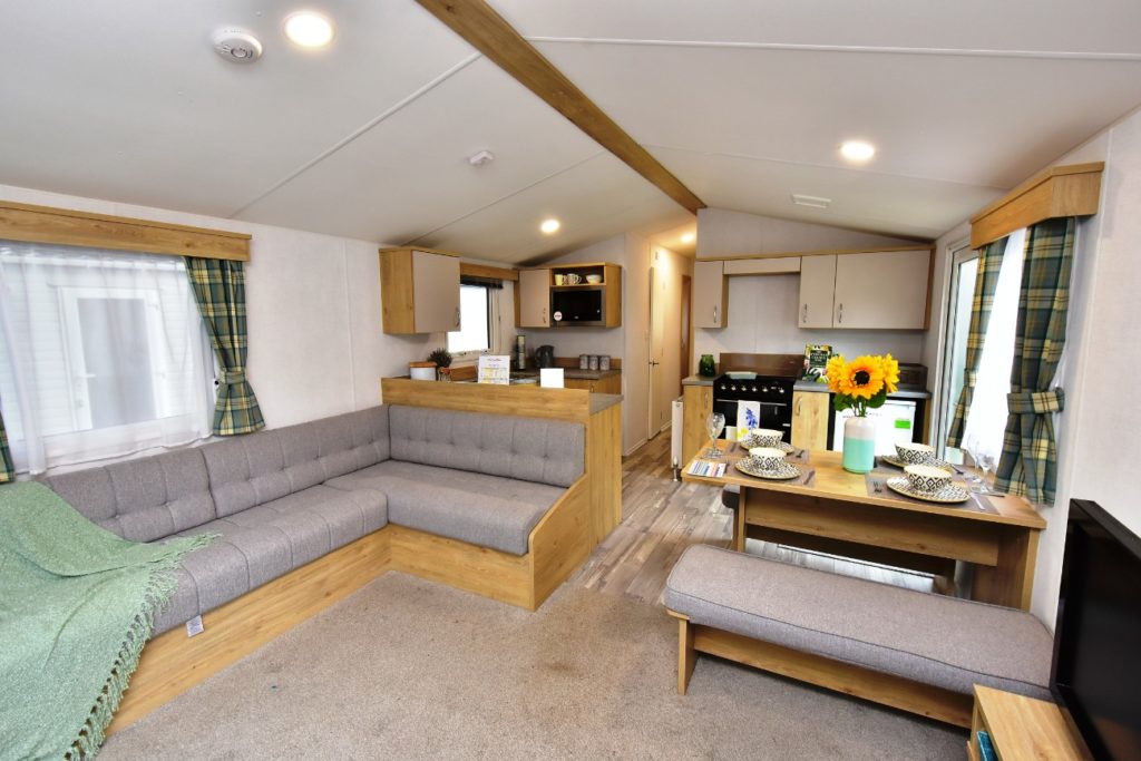 Atlas Mirage Static Caravan Lounge through to kitchen