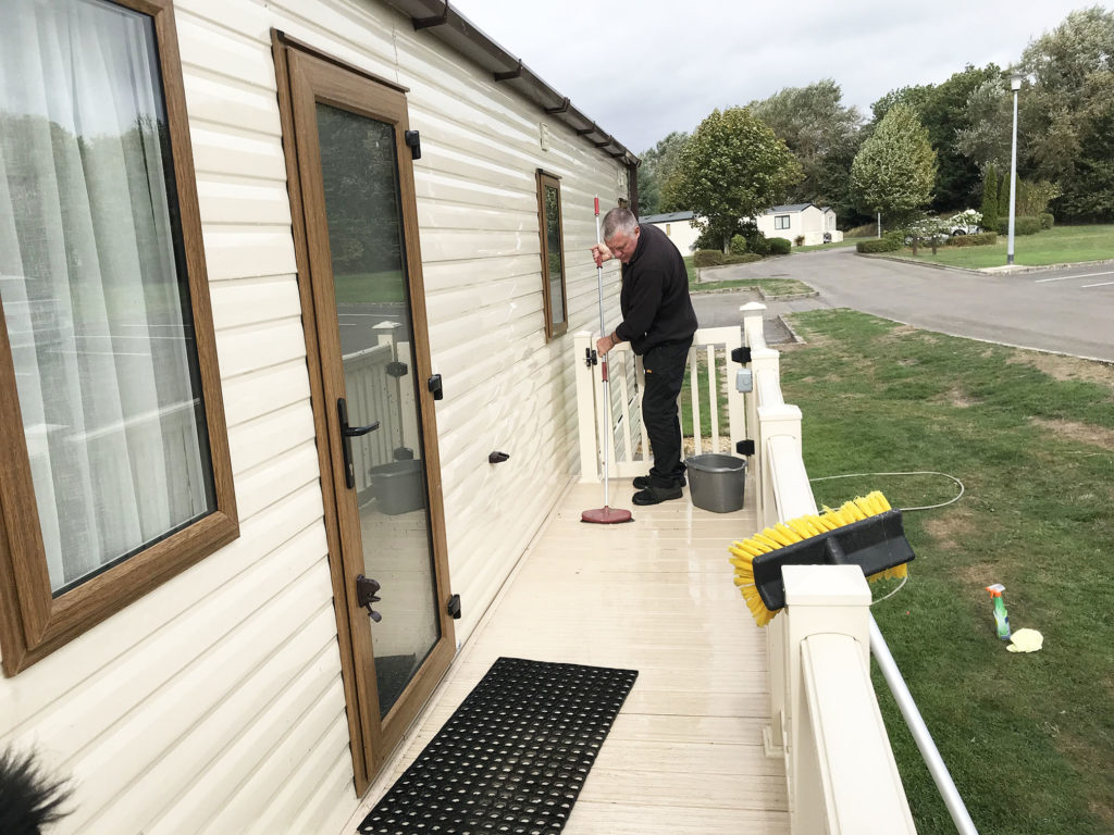 static caravan decking clean