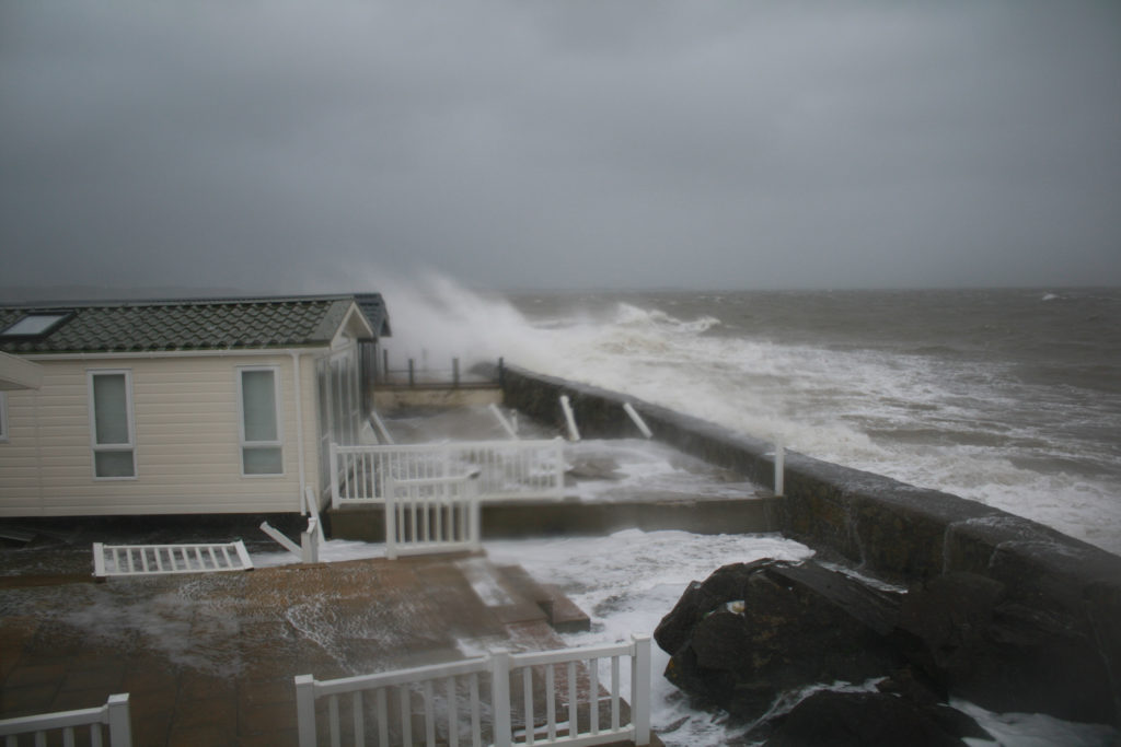 Tidal surge at Gimblet Rock Holiday Park