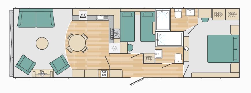 2020 Swift Champagne holiday lodge floorplan