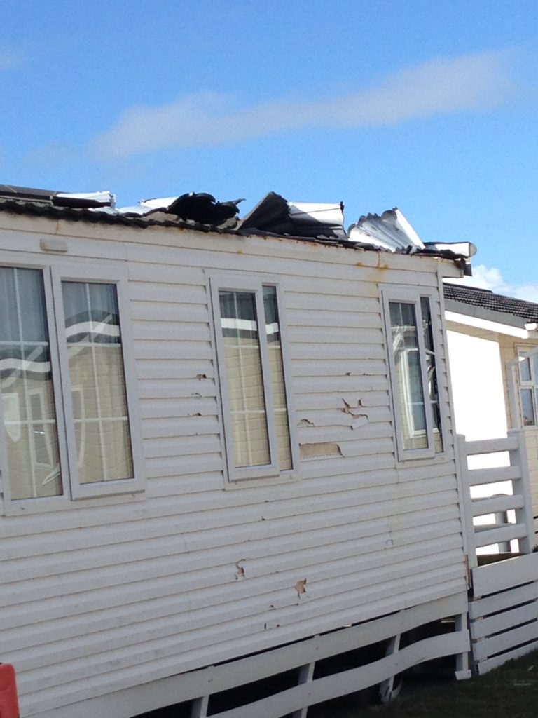 static caravan storm damage