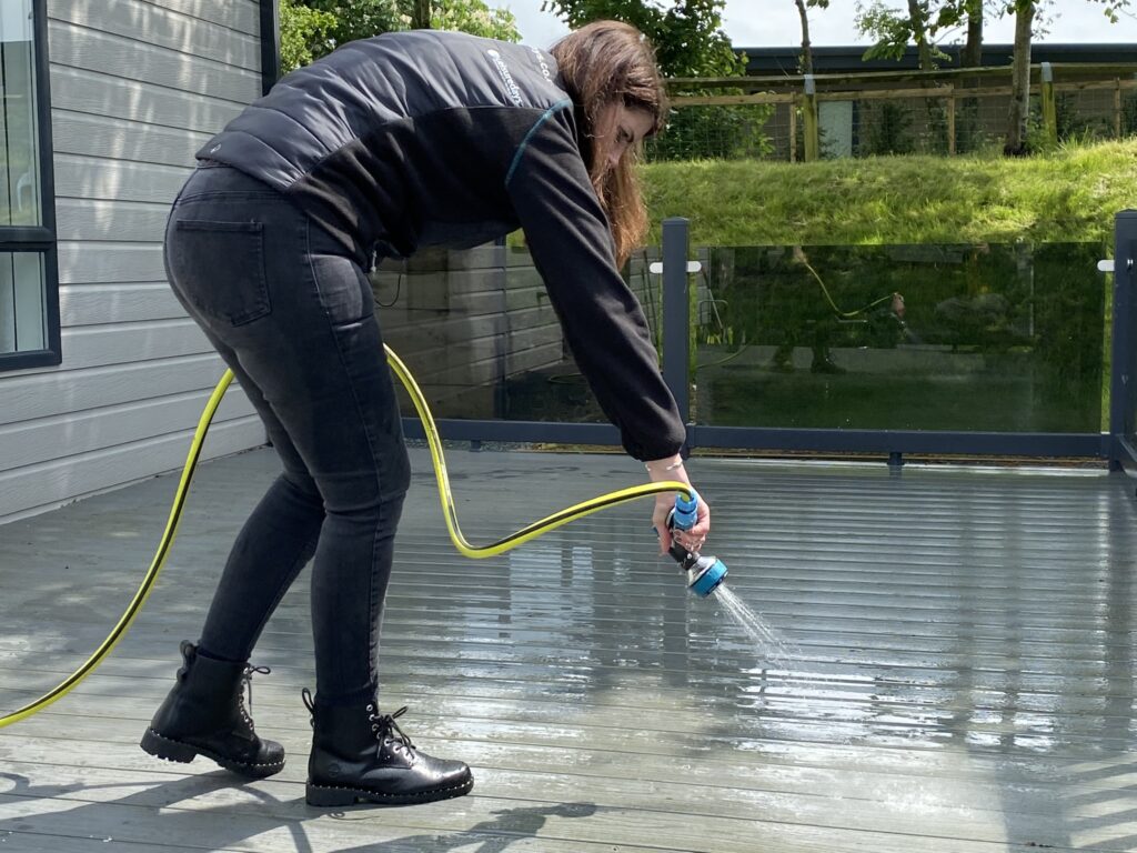 hosing down decking