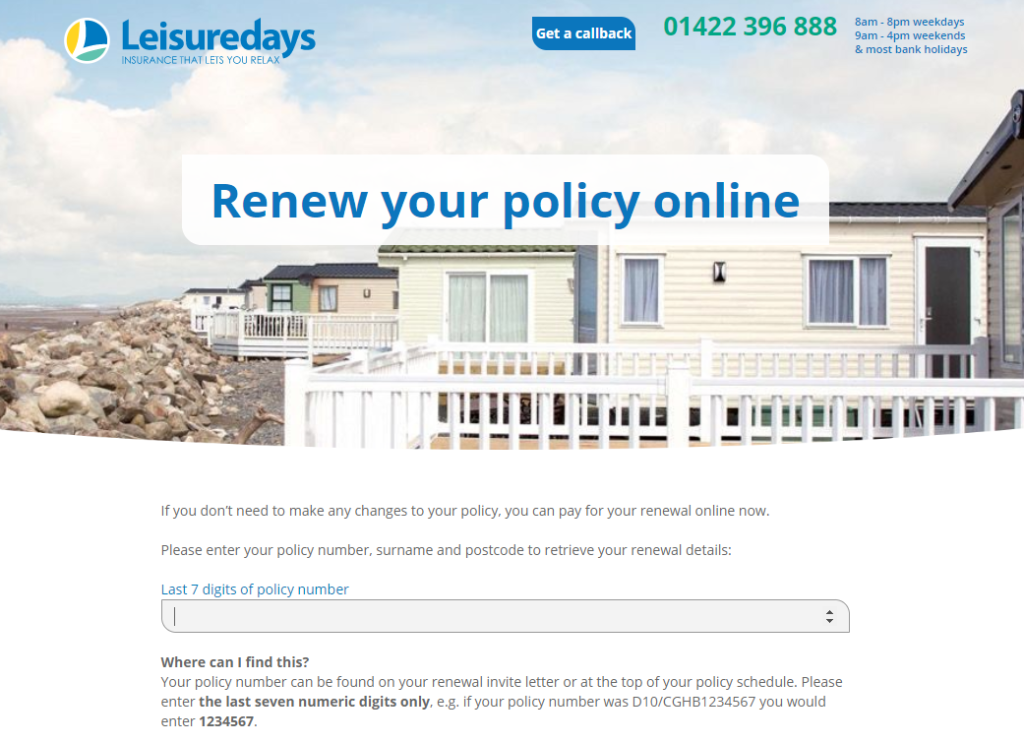 Renew online with Leisuredays