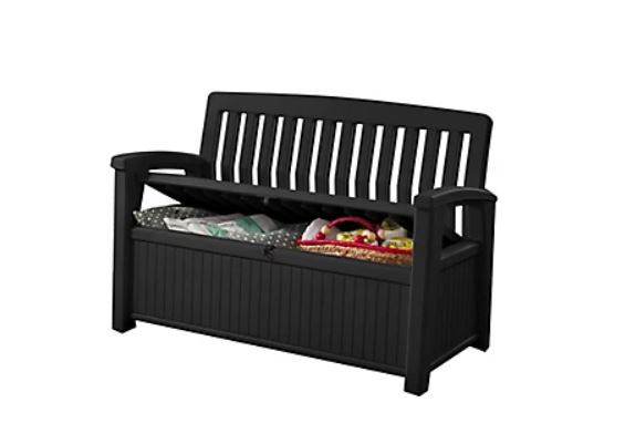 Keter Patio Wood effect Garden storage bench box