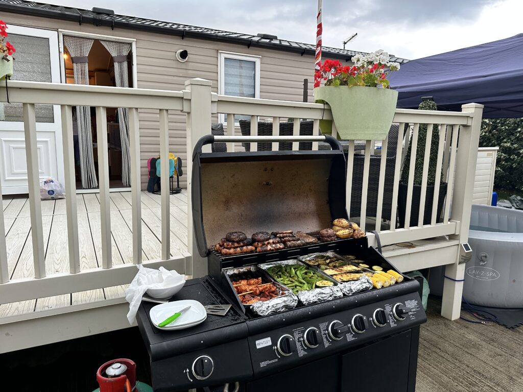 bbq at a static caravan