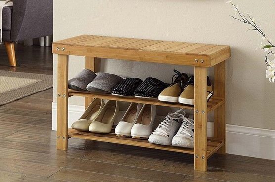 Wood Shoe Bench