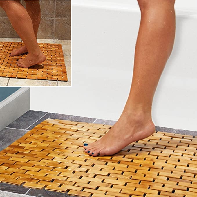 bamboo shower mat