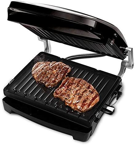 George Foreman grill with meat