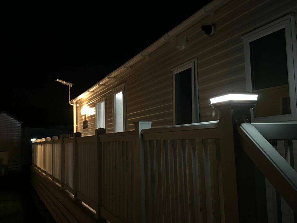 outdoor lighting on static caravan