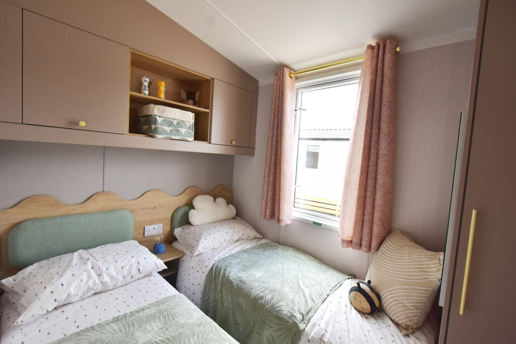 2026 Swift Burgundy static caravan twin bedroom