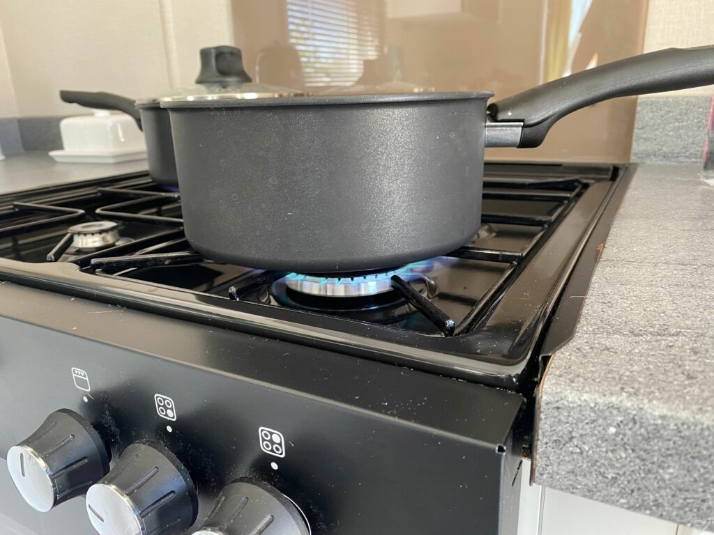 gas hob in static caravan