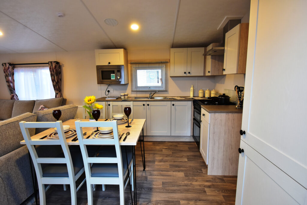 2026 Delta Saffron Deluxe static caravan kitchen