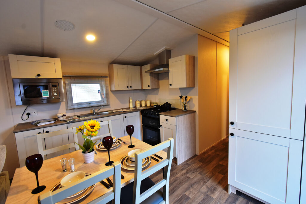 2026 Delta Saffron Deluxe static caravan kitchen