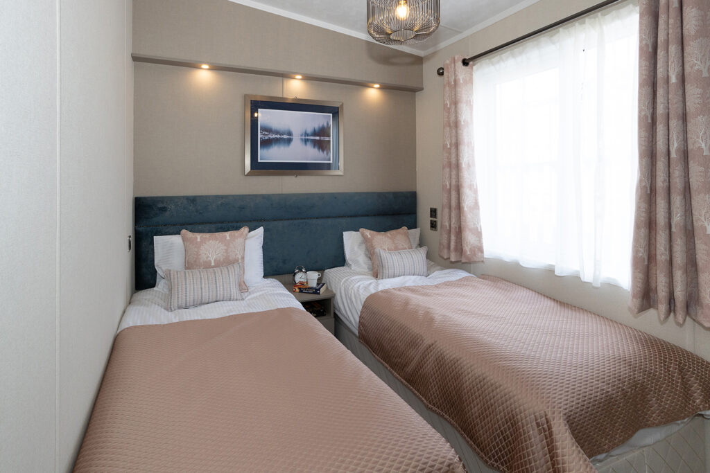2026 Pemberton Rivendale holiday lodge twin bedroom