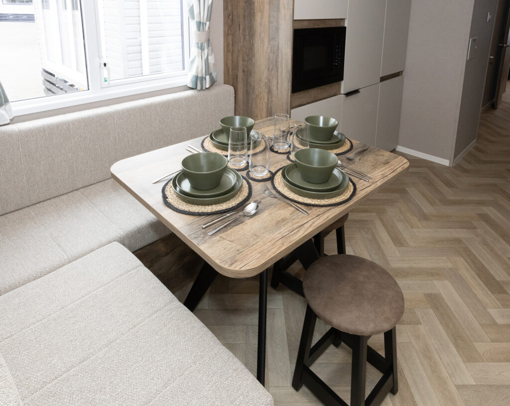 2027 Willerby Leven static caravan dining table