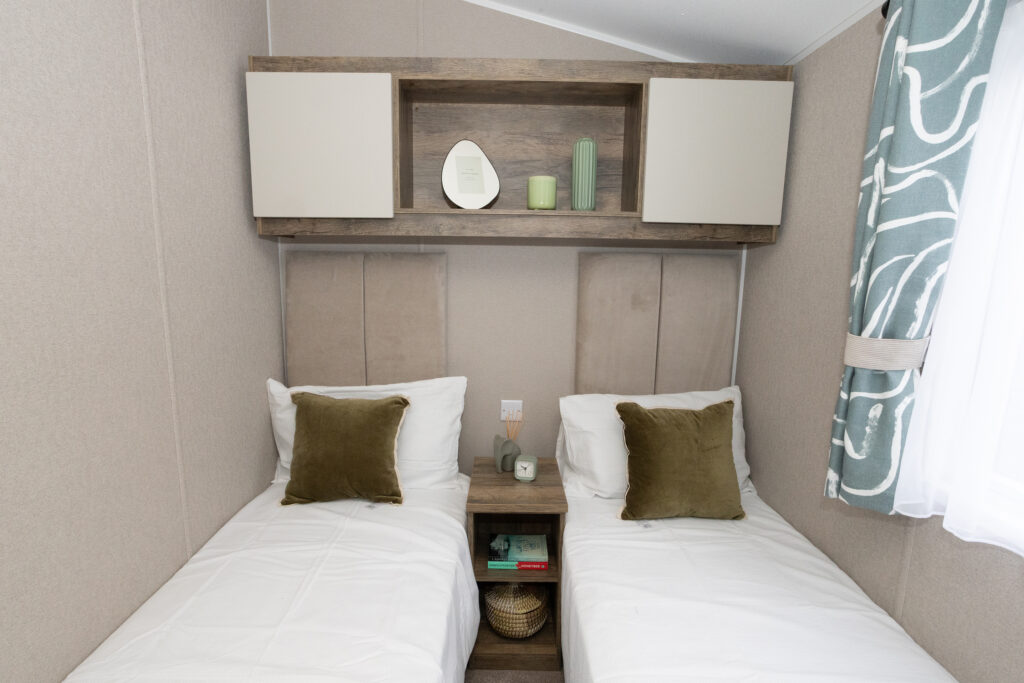 2027 Willerby Leven static caravan twin bedroom