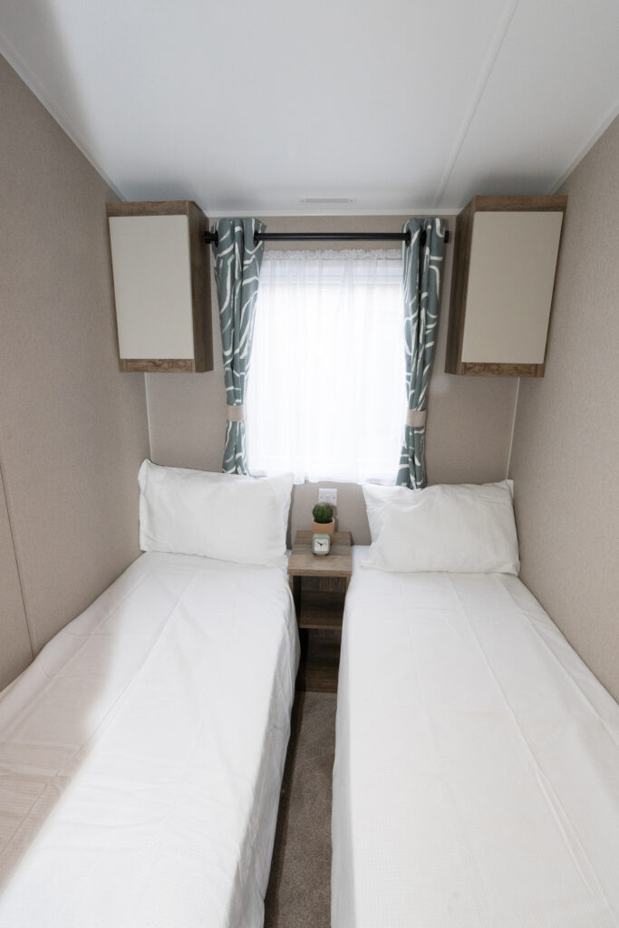 2027 Willerby Leven static caravan twin bedroom